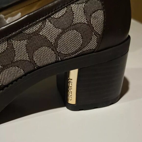 Womens Coach Cora Loafer Signature Logo Oak/Maple Jacquard 8.5 B (M) NEW NIB - Picture 7 of 8